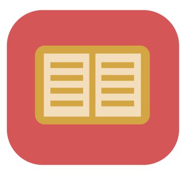 Açık okul kitabı, illüstrasyon, beyaz arkaplan üzerindeki vektör.