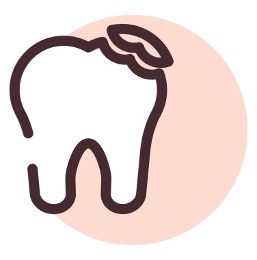 Kırık diş, illüstrasyon, beyaz arka planda vektör..