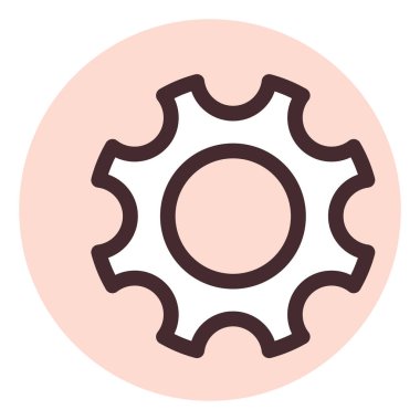 Beyaz arkaplan üzerindeki ayar simgesi, illüstrasyon, vektör.