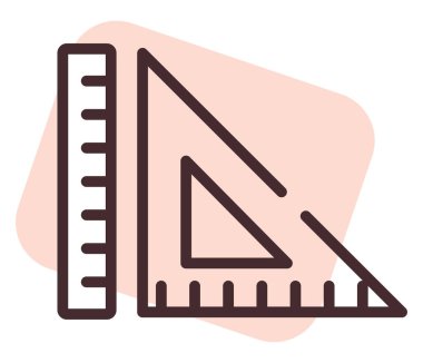 Kırtasiye cetvelleri, illüstrasyon, beyaz arkaplan üzerindeki vektör.