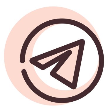 Beyaz arkaplandaki Telegram simgesi, illüstrasyon, vektör.