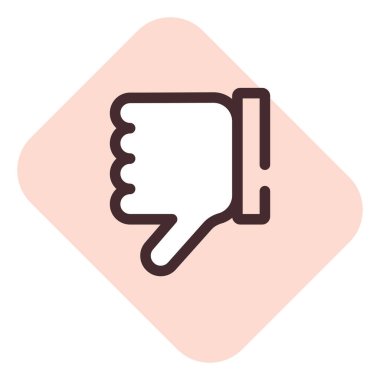 Beyaz arkaplan üzerindeki beğenilmeyen tuş, illüstrasyon, vektör.