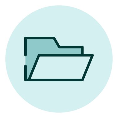 Beyaz arkaplanda yeni bir dizin simgesi, illüstrasyon, vektör.