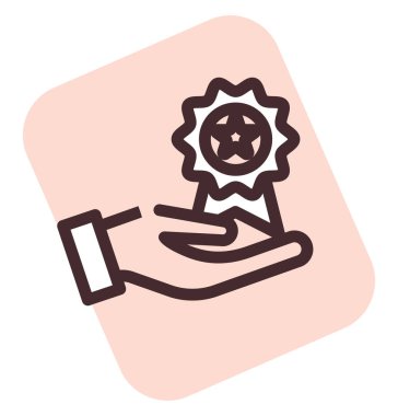 Sosyal medya ödülü, illüstrasyon, beyaz arkaplan üzerindeki vektör.