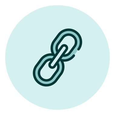 Beyaz arkaplan üzerindeki bağlantı simgesi, illüstrasyon, vektör.