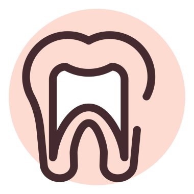 Diş dolgusu, illüstrasyon, beyaz arkaplan üzerindeki vektör.