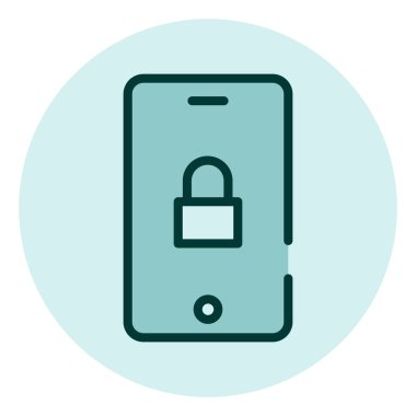 Beyaz arkaplan üzerindeki ekran kilidi simgesi, illüstrasyon, vektör.