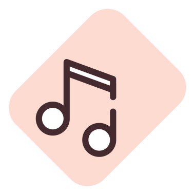 Müzik simgesi, illüstrasyon, beyaz arkaplan üzerindeki vektör.