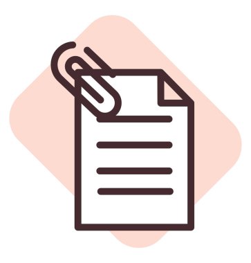 Kağıt ve ataç, illüstrasyon, beyaz arkaplan üzerindeki vektör.