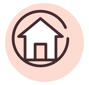 Sosyal medya ev düğmesi, illüstrasyon, beyaz arkaplan üzerindeki vektör.