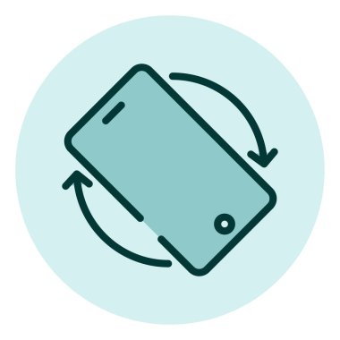 Ekran döndürme simgesi, illüstrasyon, beyaz arkaplan üzerindeki vektör.