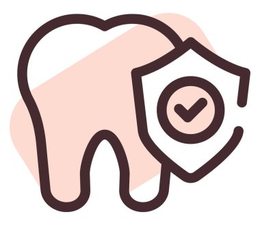 Diş koruması, illüstrasyon, beyaz arkaplandaki vektör.