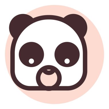 Kahverengi panda kafası, illüstrasyon, beyaz arka planda vektör..