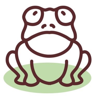 Büyük kahverengi kurbağa, illüstrasyon, beyaz arka planda vektör..