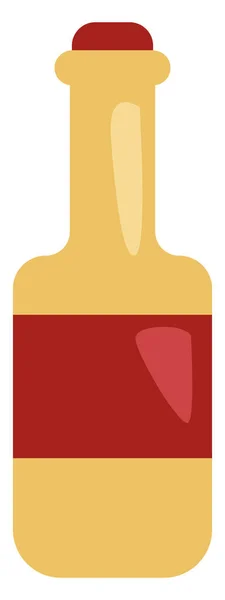 Kleine Weinflasche Illustration Vektor Auf Weißem Hintergrund — Stockvektor