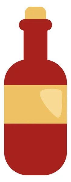 Botella Vino Ilustración Vector Sobre Fondo Blanco — Archivo Imágenes Vectoriales