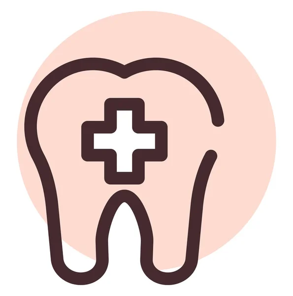 Cuidados Dentários Dente Ilustração Vetor Sobre Fundo Branco —  Vetores de Stock