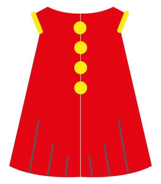 Vestido Rojo Ilustración Vector Sobre Fondo Blanco — Archivo Imágenes Vectoriales