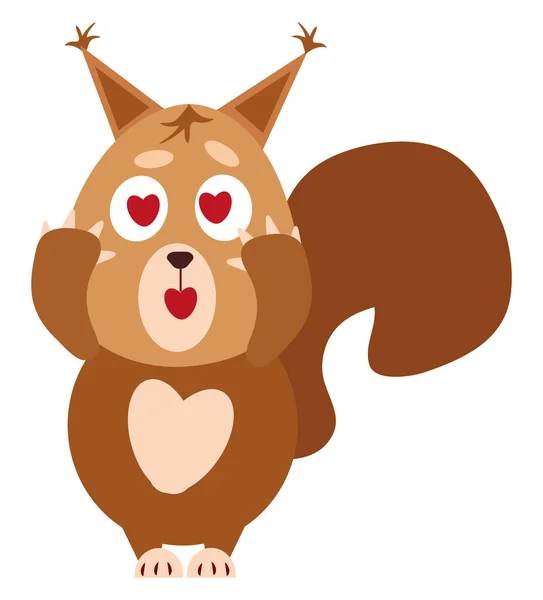 Squirrel Love Illustration Vector White Background — Stock Vector