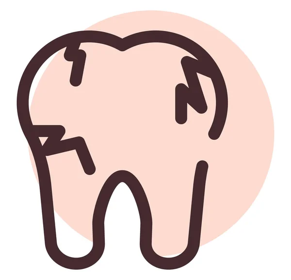 Ανθυγιεινό Δόντι Απεικόνιση Διάνυσμα Λευκό Φόντο — Διανυσματικό Αρχείο