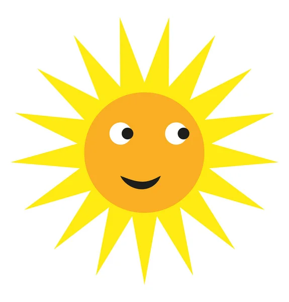 Summer Sun Illustration Vector White Background — Stock Vector