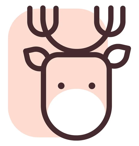 Brown Deer Head Illustration Vector White Background — Stock Vector