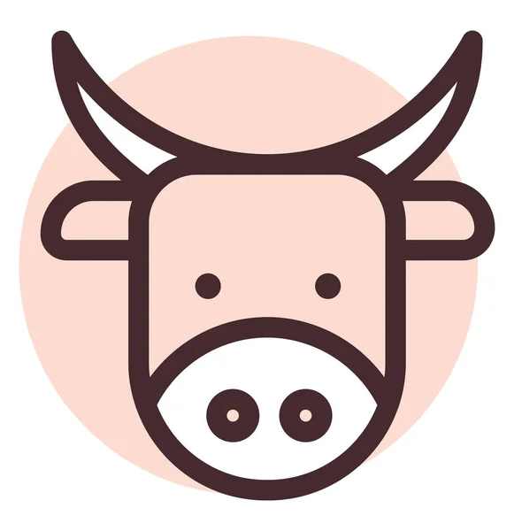 Brown Cow Head Illustration Vector White Background — Stock Vector