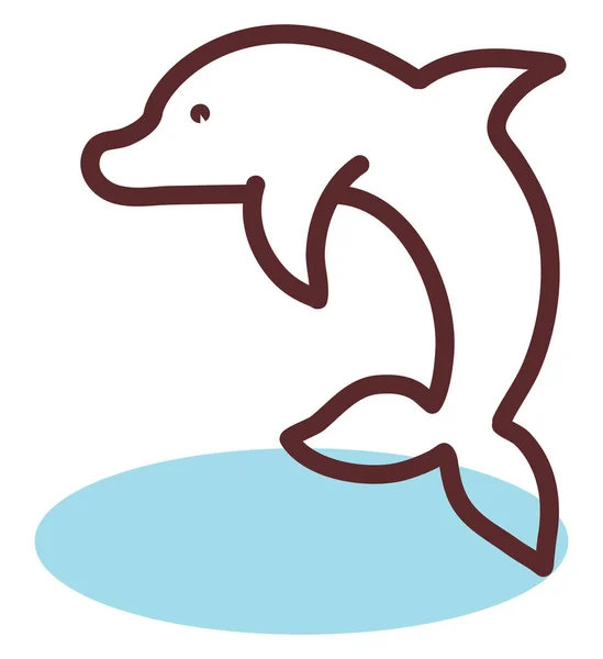 在白色背景上的褐色海豚 — 图库矢量图片