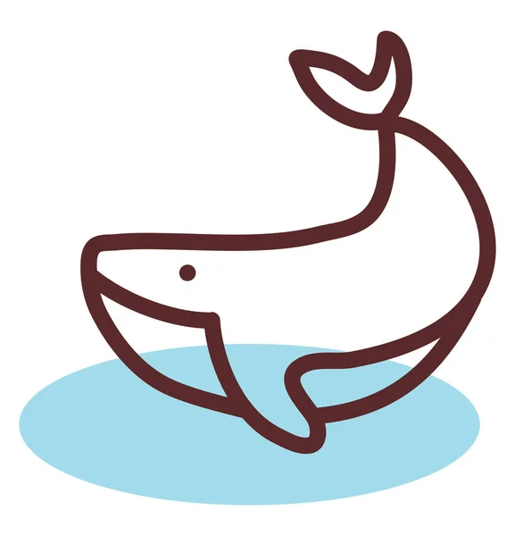 Bruine Walvis Het Water Illustratie Vector Een Witte Achtergrond — Stockvector