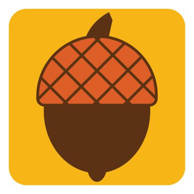 Küçük kahverengi meşe palamudu, illüstrasyon, beyaz arkaplanda vektör.