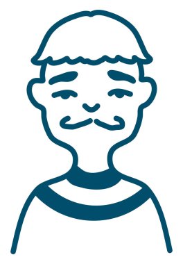 Küçük bıyıklı, resimli, beyaz arkaplanlı bir vektör..