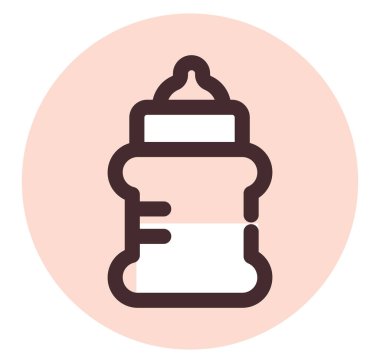 Bebek şişesi, illüstrasyon, beyaz arka plandaki vektör..