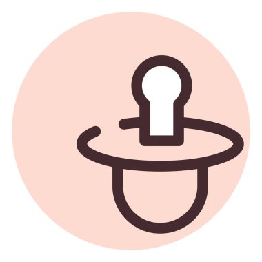 Beyaz zemin üzerinde bebek emziği, illüstrasyon, vektör.