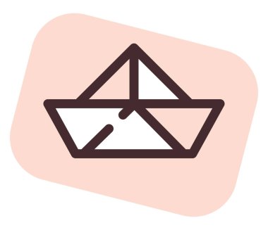 Bebek kâğıdı gemisi, illüstrasyon, beyaz arkaplanda vektör.