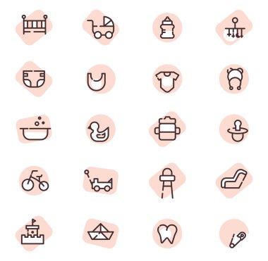 Bebek bakımı, illüstrasyon, beyaz arka plandaki vektör.