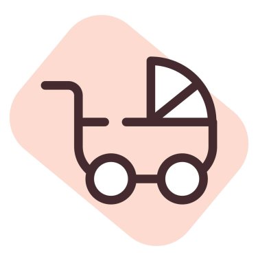 Bebek arabası, illüstrasyon, beyaz arkaplandaki vektör.