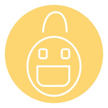 Sarı yuvarlak çanta, illüstrasyon, beyaz arkaplan üzerinde vektör.