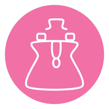 Süslü pembe kadın çantası, illüstrasyon, beyaz arka planda vektör..