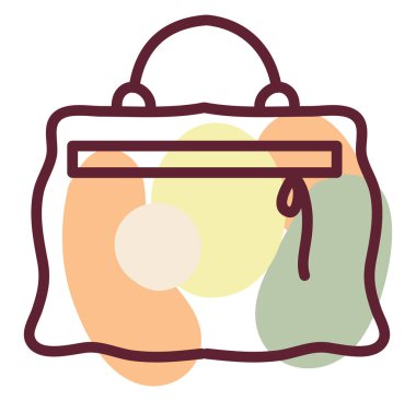 Kadınların büyük el çantası, illüstrasyon, beyaz arka planda vektör..