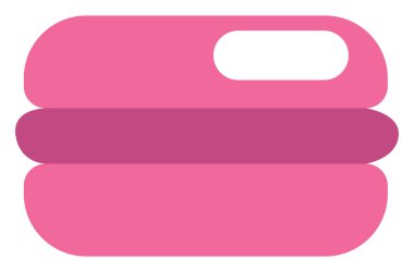 Beyaz arkaplanda pembe makaron, illüstrasyon, vektör.