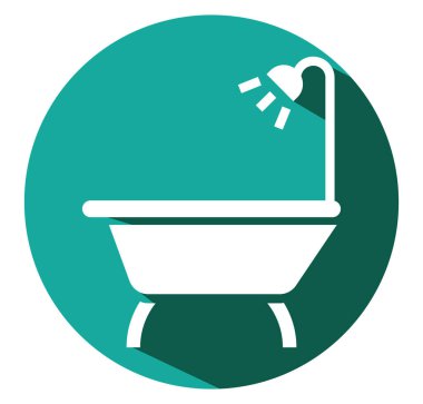 Beyaz küvet, illüstrasyon, beyaz arka planda vektör..