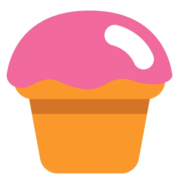 Köstlicher Rosa Muffin Illustration Vektor Auf Weißem Hintergrund — Stockvektor