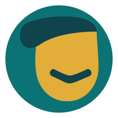 İnce bıyıklı, resimli, beyaz arkaplanlı bir vektör..