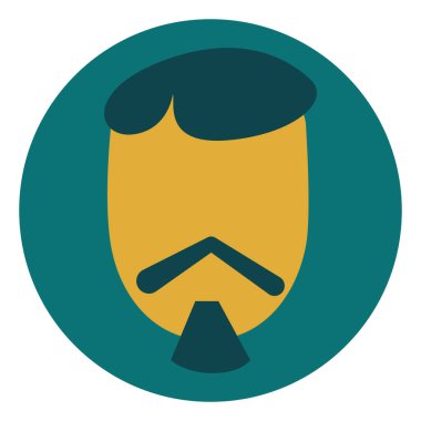 Beyaz arkaplanda Asya bıyık biçimi, illüstrasyon, vektör.