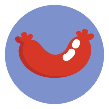 Kahvaltı sosisi, illüstrasyon, beyaz arka planda vektör..