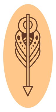 Güzel ok, illüstrasyon, beyaz arkaplandaki vektör.