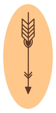 Eski ok, illüstrasyon, beyaz arkaplan üzerindeki vektör.