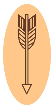 Beyaz arkaplanda tüylü ok, illüstrasyon, vektör.