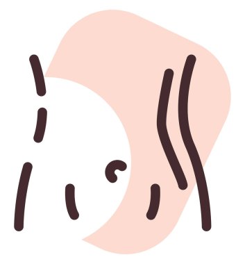 Kadın midesi, illüstrasyon, beyaz arkaplan üzerinde vektör.