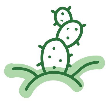 Kunduz kuyruğu kaktüsü, illüstrasyon, beyaz arka planda vektör..